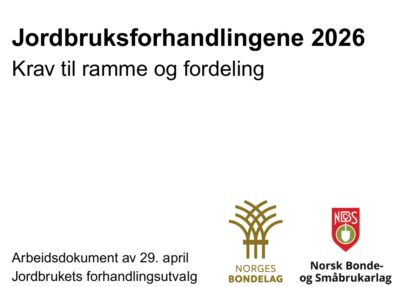 Jordbrukets krav til forhandlingene 2026
